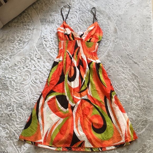 Urban Behavior Dresses & Skirts - Orange green brown white urban behavior sundress!